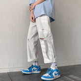 Men Jeans Ripped Jeans Men's Summer Straight Loose Pants